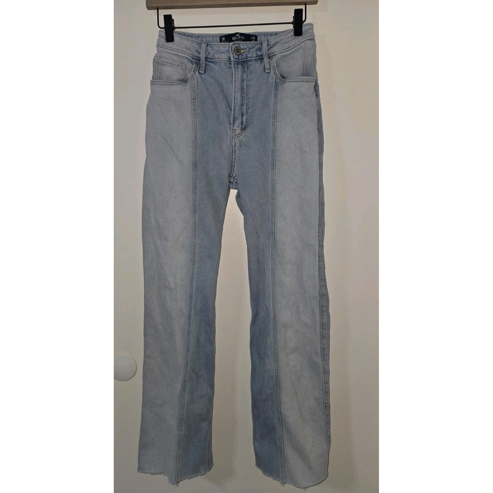 Hollister High Rise Two Tone Blue Cropped Roller Jeans Women's Size 26x31